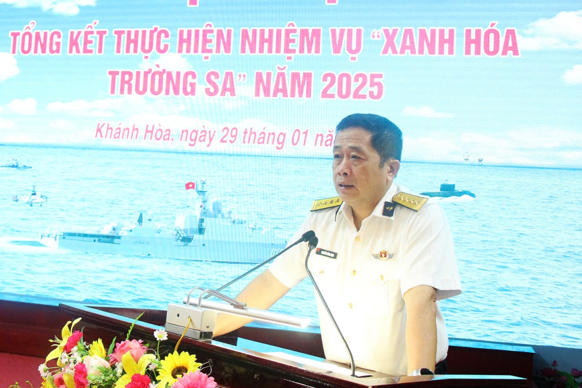 Đại tá Nguyễn Vĩnh Nam, Phó Tư lệnh Vùng 4 Hải quân phát biểu kết luận