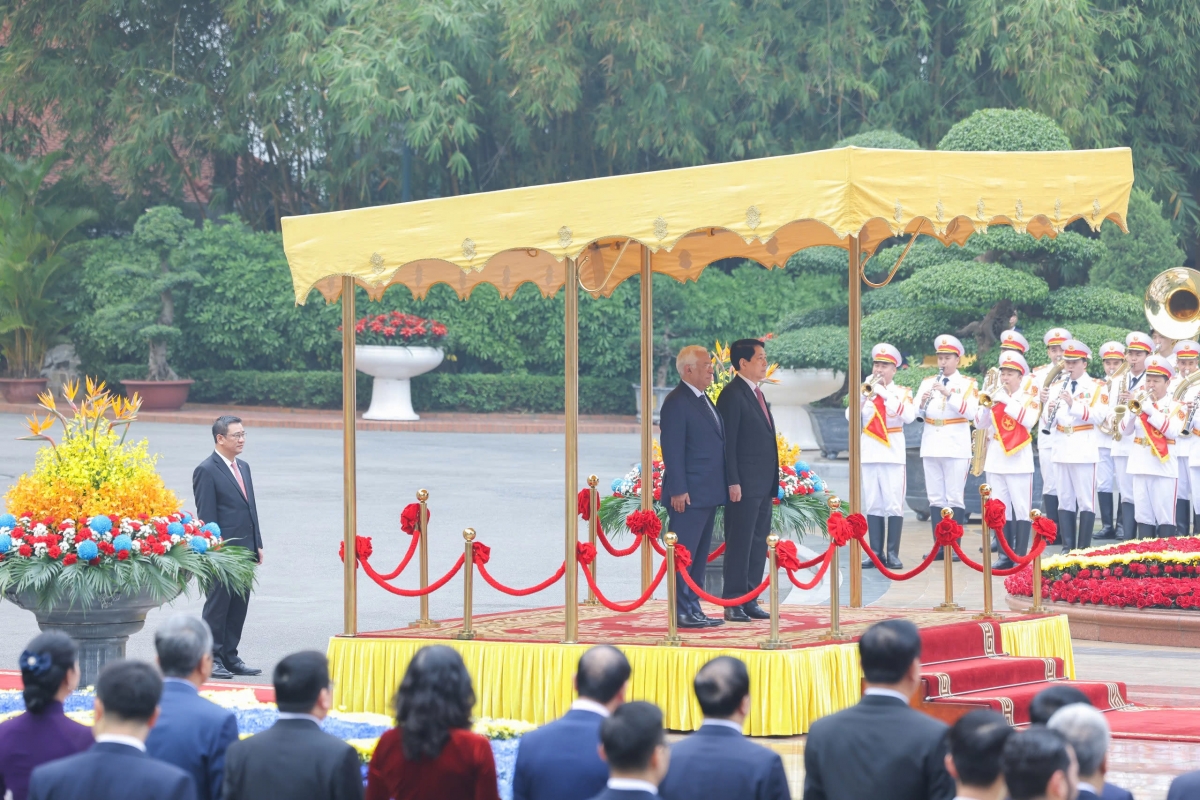 Chủ tịch nước Lương Cường chủ trì lễ đón Chủ tịch Hội đồng châu Âu António Costa