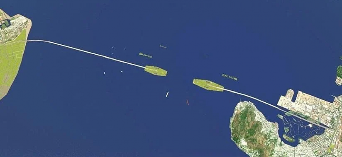                      Sơ đồ bị trí tuyến đường vượt biển Cần Giờ - Vũng Tàu (Ảnh: Sở Xây dựng)