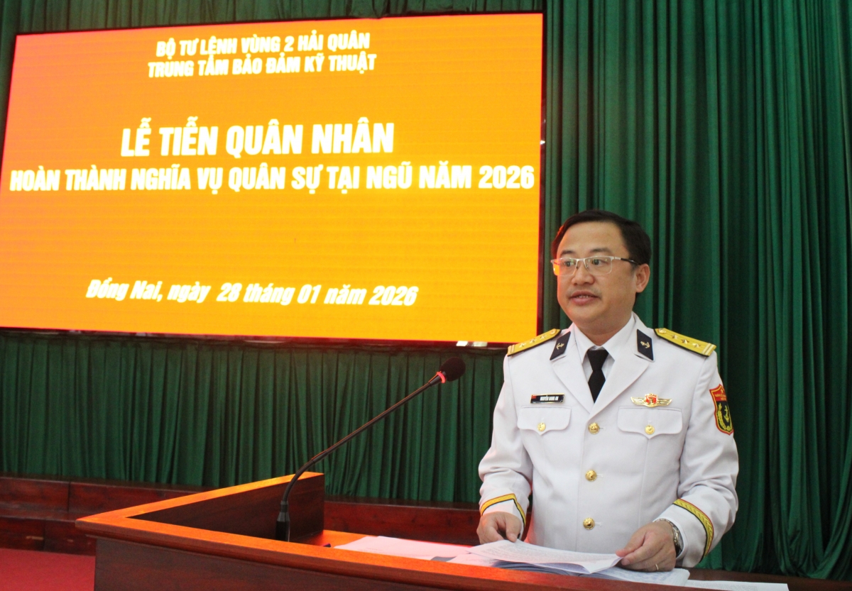 Thượng tá Nguyễn Danh An, Phó Chỉ huy trưởng – Tham mưu trưởng Trung tâm phát biểu