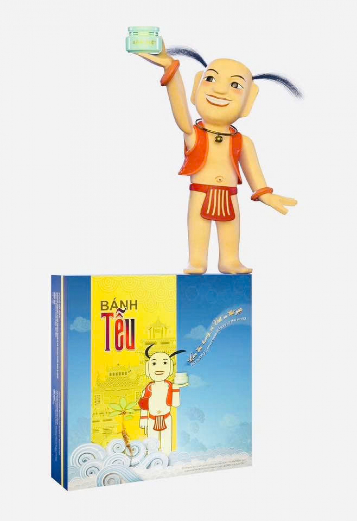 Hình ảnh chú Tễu trong dân gian được đưa vào thức quà trong ngày Tết