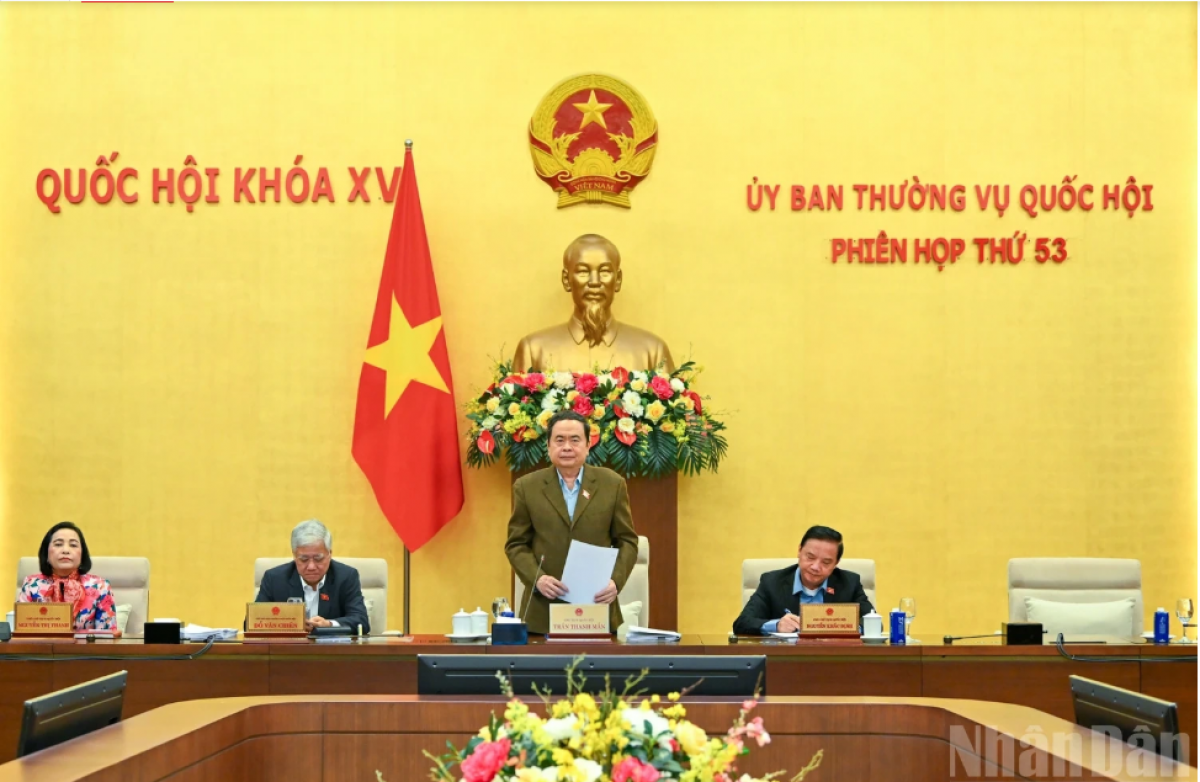 Chủ tịch Quốc hội Trần Thanh Mẫn phát biểu khai mạc phiên họp.