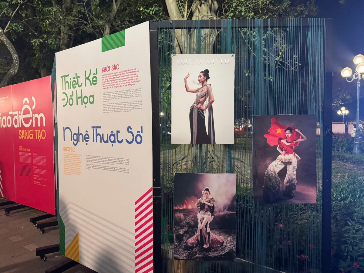 Nhiều gian hàng đa dạng của các trường đại học, đơn vị thiết kế tại Hà Nội