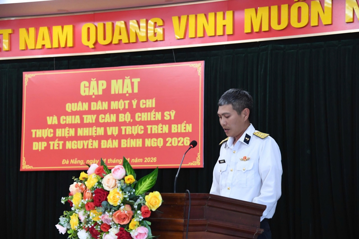 Đại úy Phạm Nhạc Sỹ, Chính trị viên Tàu 628 phát biểu