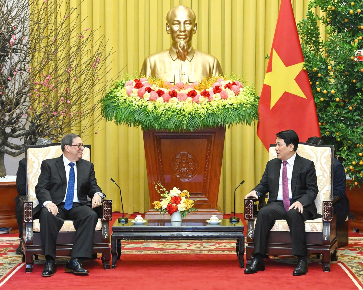 Chủ tịch nước Lương Cường tiếp Đặc phái viên Đảng, Nhà nước Cuba,Ủy viên Bộ Chính trị, Bộ trưởng Ngoại giao Cuba Bruno Rodríguez Parrilla