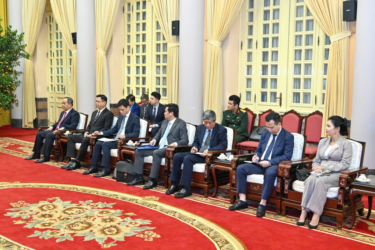 Đoàn đại biểu Việt Nam tại buổi tiếp