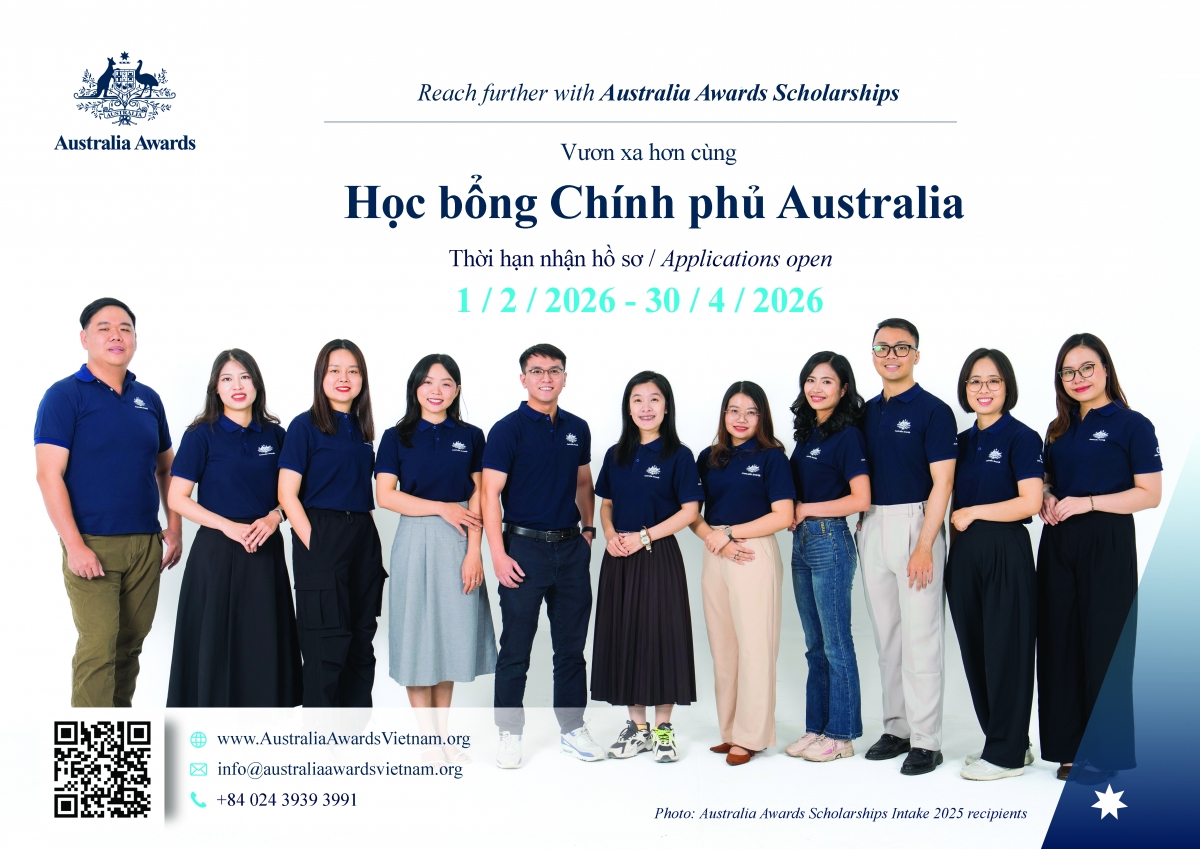 Chính phủ Australia dành nhiều suất học bổng chất lượng cho ứng viên Việt Nam
