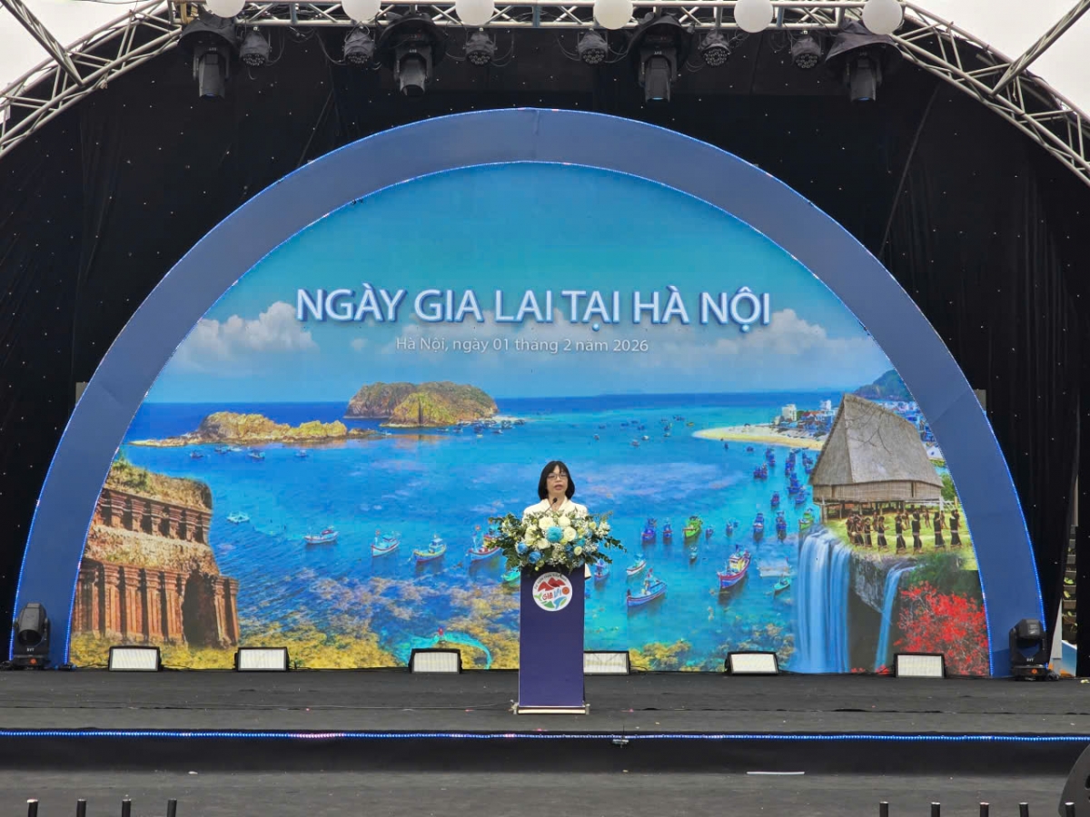 Bà Nguyễn Thị Thanh Lịch – Tỉnh ủy viên – Phó Chủ tịch UBND tỉnh Gia Lai phát biểu tại chương trình