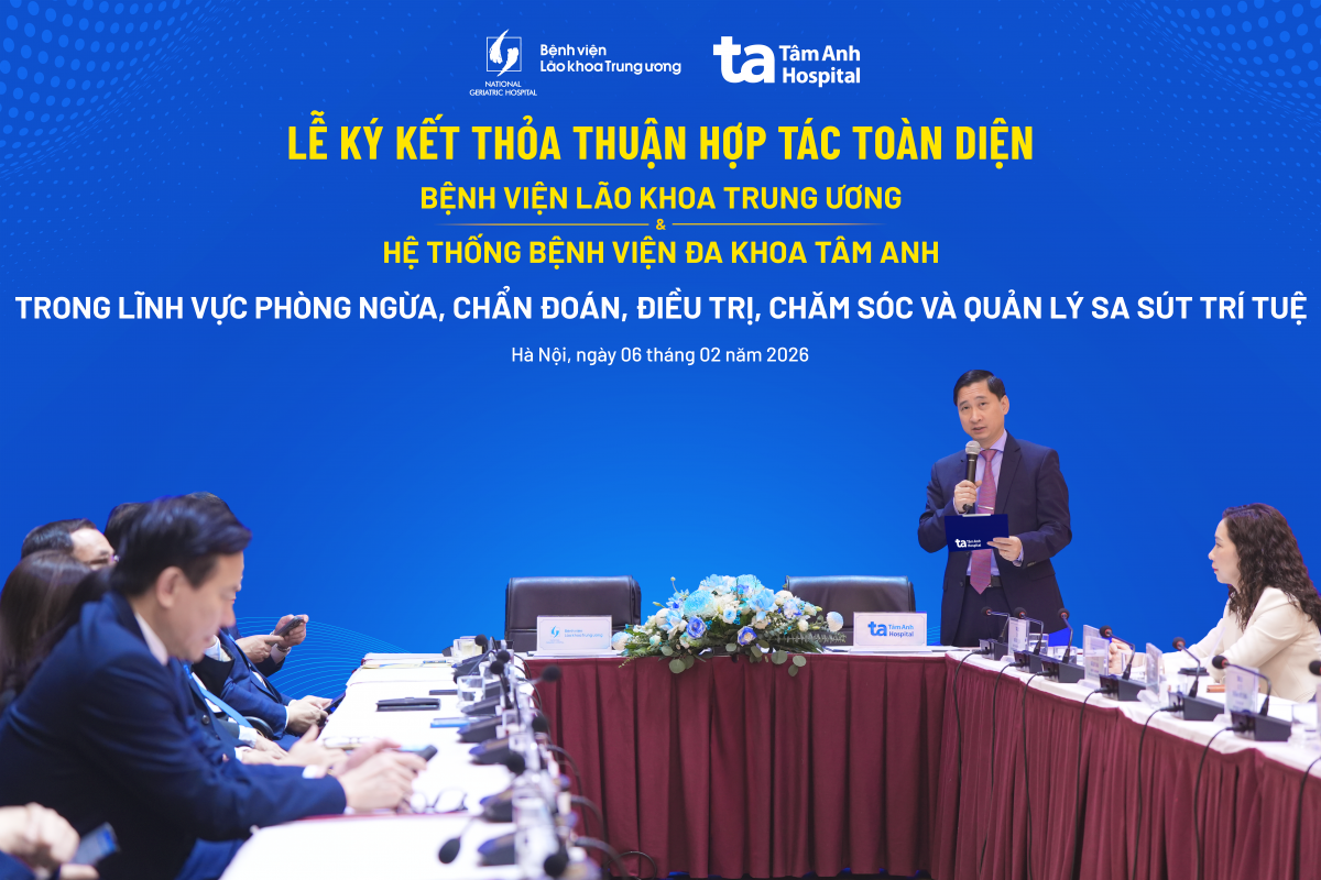 Ông Ngô Chí Dũng - Chủ tịch HĐQT Hệ thống BVĐK Tâm Anh phát biểu tại lễ ký kết