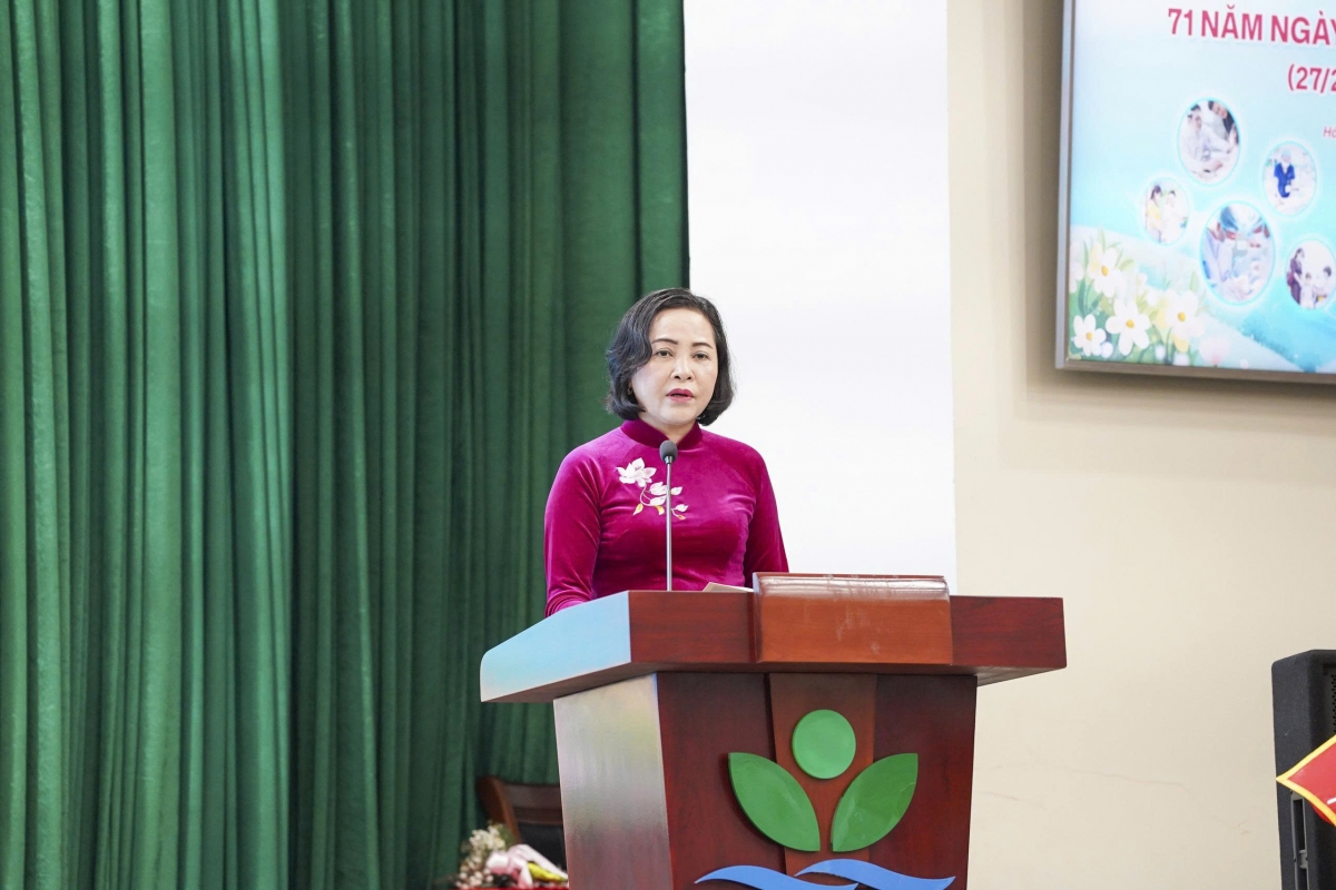 Uỷ viên Ban Chấp hành Trung ương Đảng, Phó Chủ tịch Quốc hội Nguyễn Thị Thanh ghi nhận những thành tựu BV Nhi Trung ương đã đạt được thời gian qua