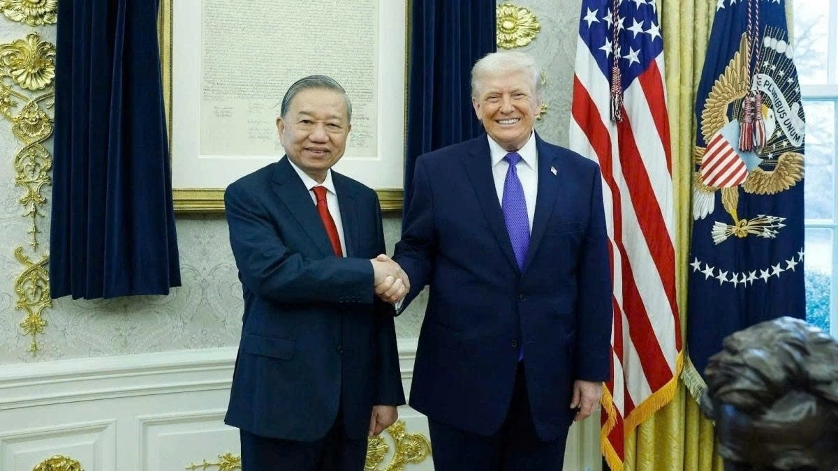 Tổng Bí thư Tô Lâm gặp Tổng thống Hoa Kỳ Donald Trump trong chuyến công tác