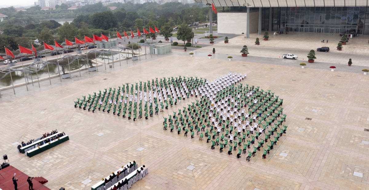 Xếp hình lá phổi từ 500 người trung niên và cao tuổi tại sự kiện