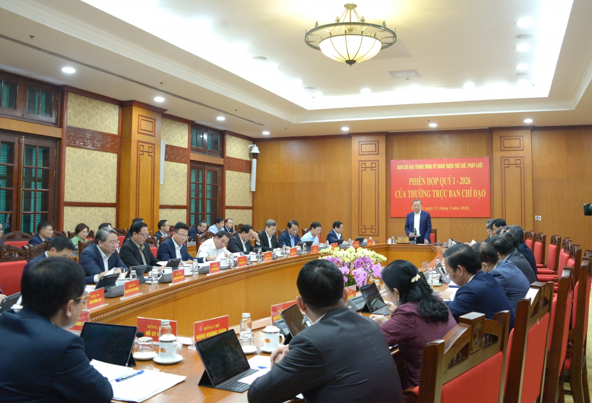  Tổng Bí thư Tô Lâm chủ trì phiên họp quý 1 BCĐ hoàn thiện thể chế pháp luật