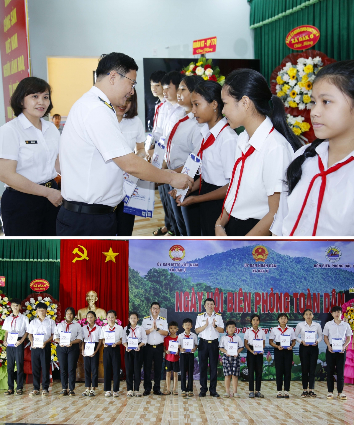 Lãnh đạo Công ty CP ICD Tân Cảng Sóng Thần tặng quà cho học sinh nghèo hiếu học     