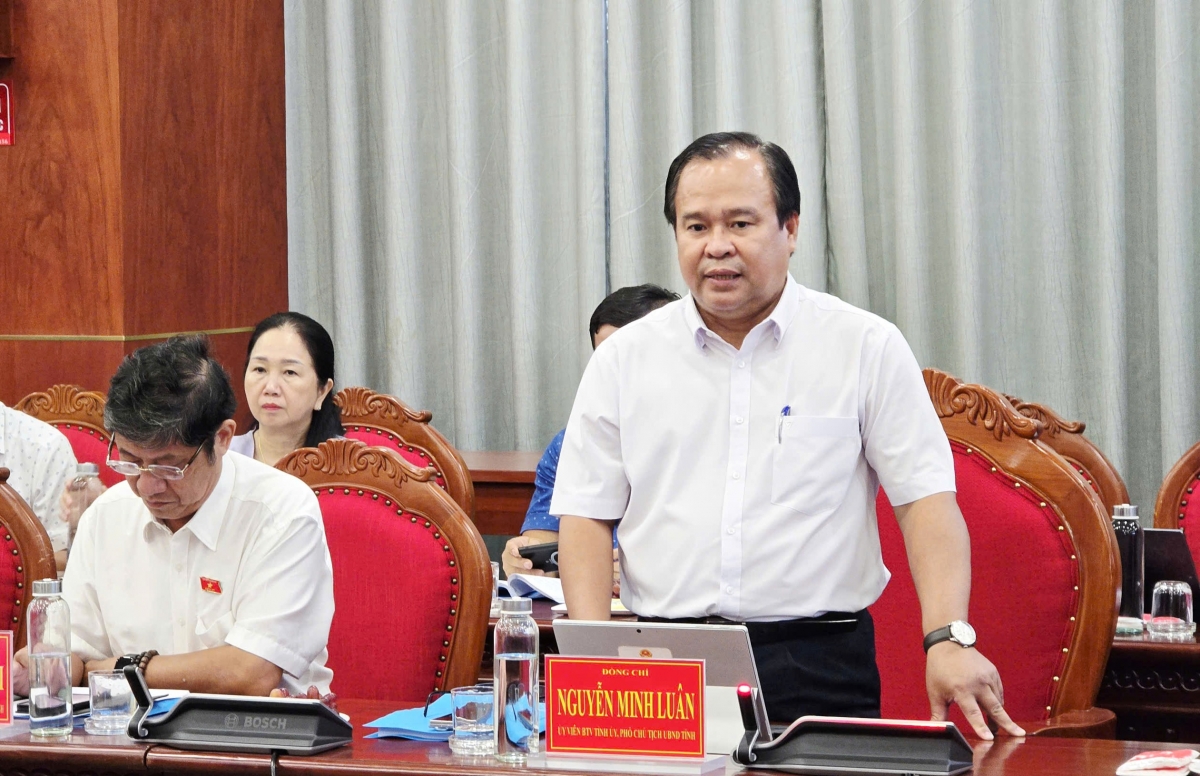 Ông Nguyễn Minh Luân, Phó Chủ tịch UBND tỉnh Cà Mau phát biểu tại buổi làm việc.