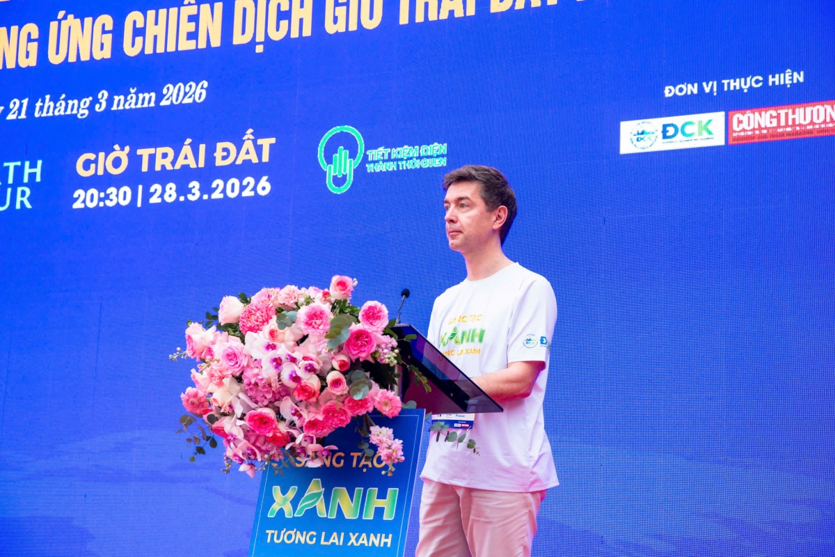 Ngài Julien Guerrier - Đại sứ Liên minh châu Âu tại Việt Nam phát biểu tại Lễ phát động