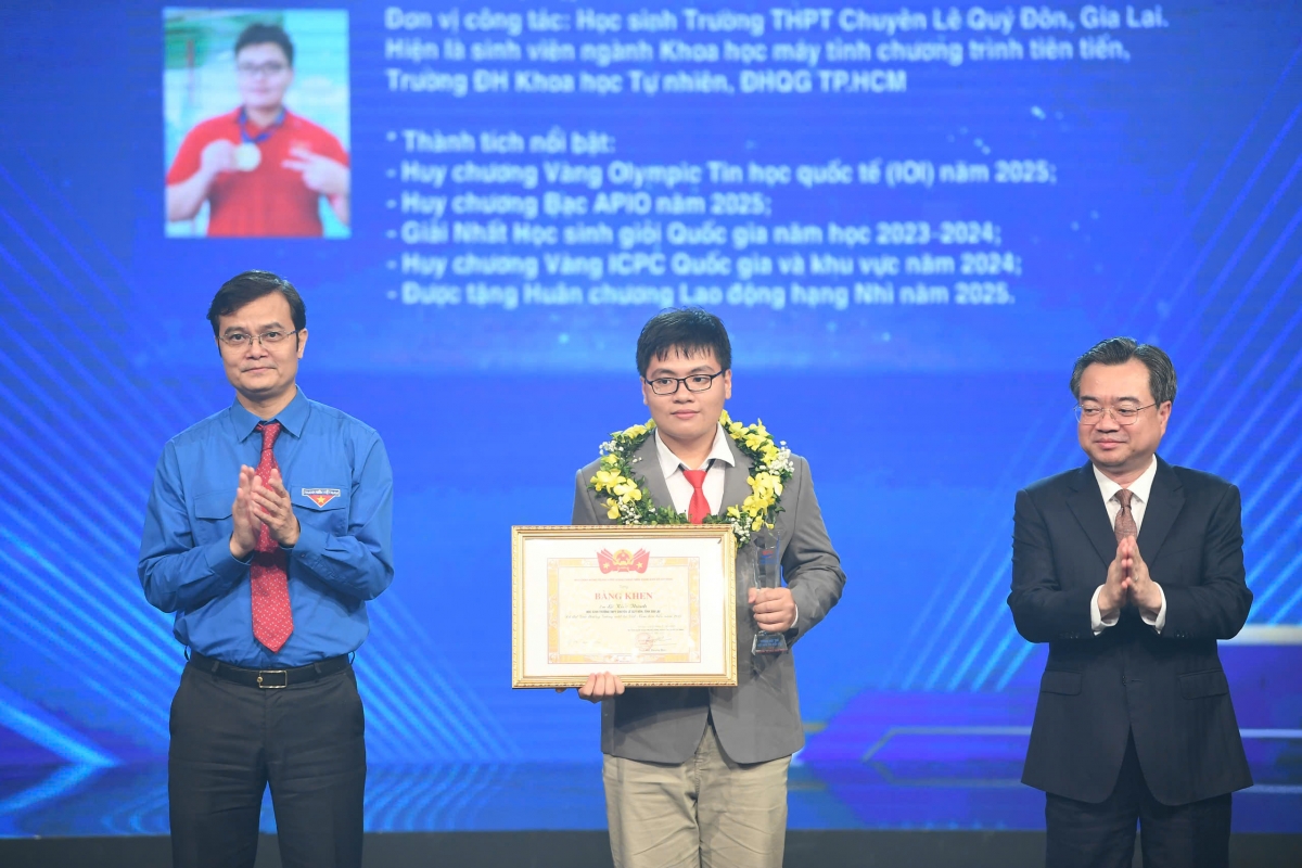 Lê Kiến Thành trường THPT chuyên Lê Quý Đôn, Gia Lai (hiện là sinh viên Trường ĐH Khoa học Tự nhiên, ĐHQG TP.HCM)
 