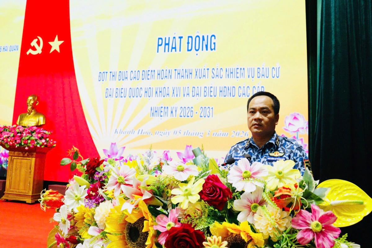 Thượng tá Nguyễn Trần Thanh, Phó Chính ủy Trung đoàn 196 phát biểu