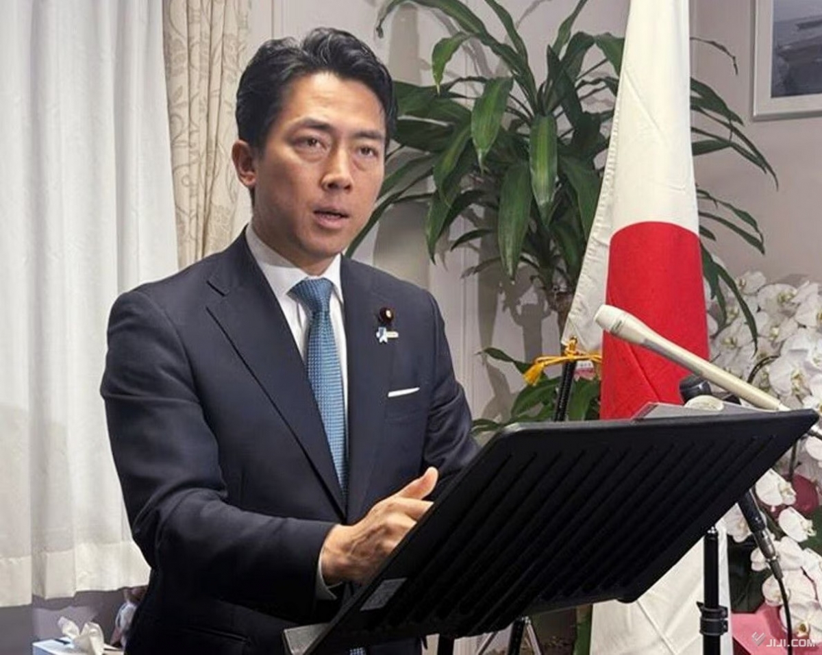 Bộ trưởng Quốc phòng Nhật Bản Koizumi Shinjiro nhấn mạnh tầm quan trọng của Lá chắn UAV duyên hải (ảnh Jiji Press)