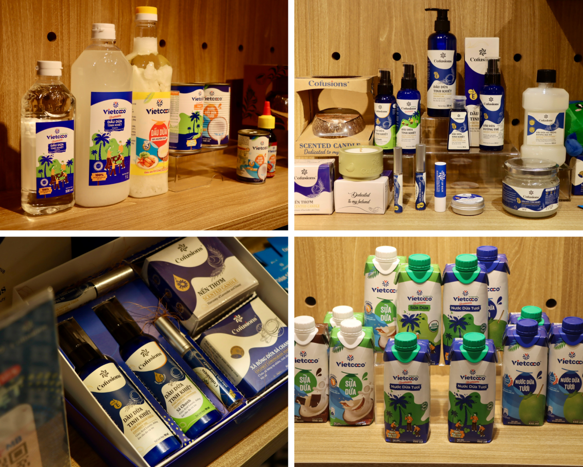 Các sản phẩm chế biến sâu từ trái dừa của Công ty TNHH Dừa Lương Quới