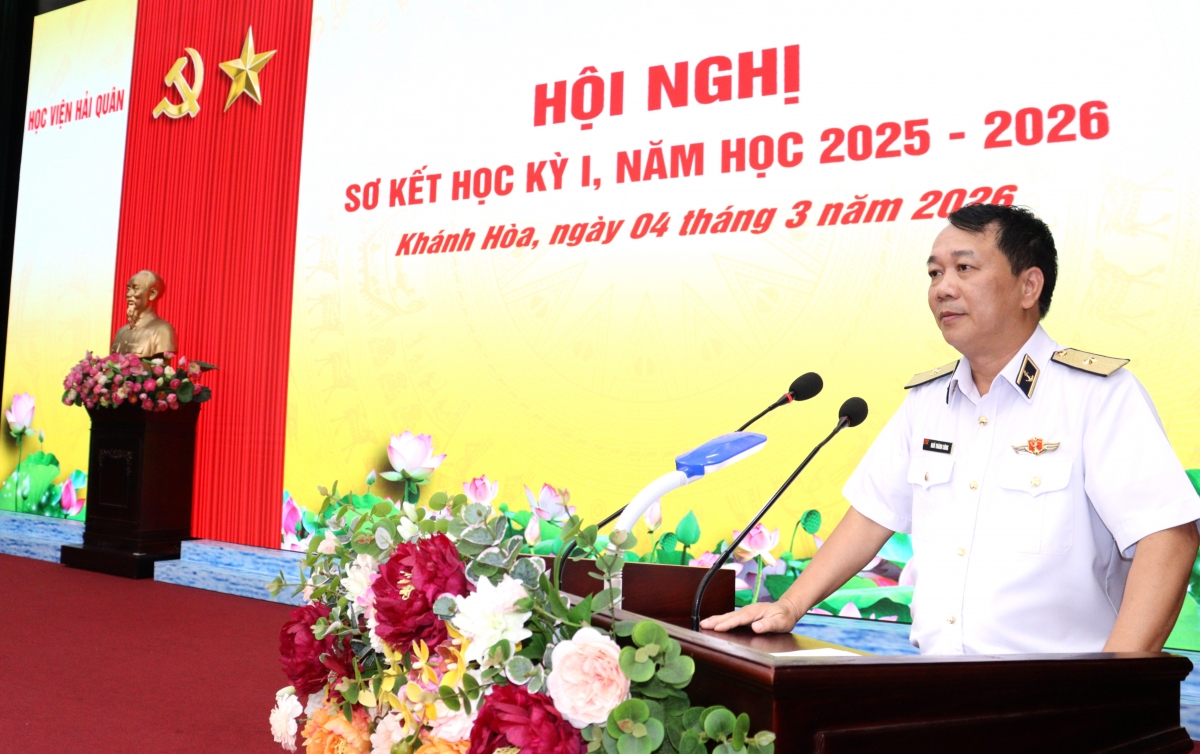 Chuẩn Đô đốc Ngô Thành Công, Giám đốc Học viện phát biểu