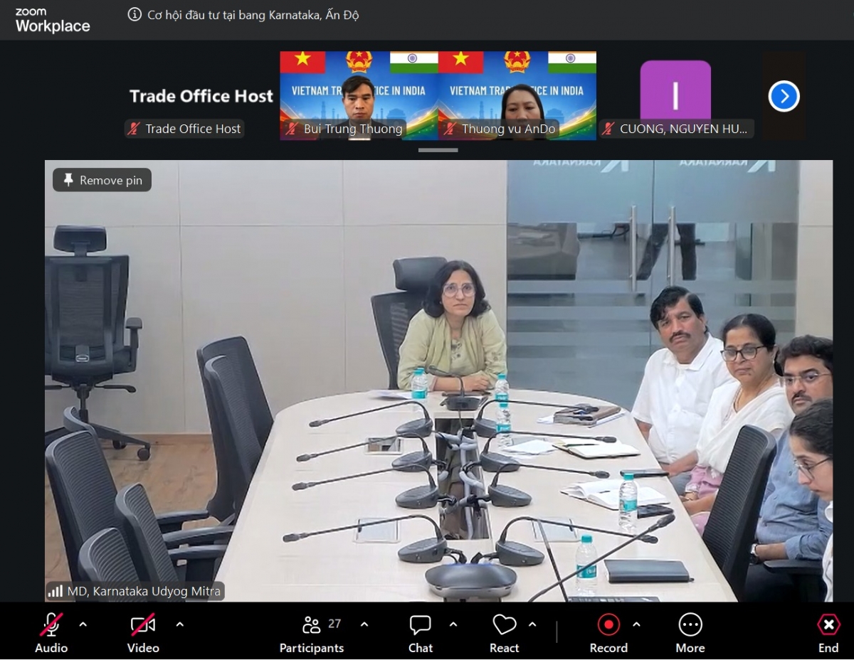 Lãnh đạo cấp cao cơ quan xúc tiến đầu tư bang Karnataka dự Hội thảo (Ảnh Thương vụ Việt Nam tại Ấn Độ)