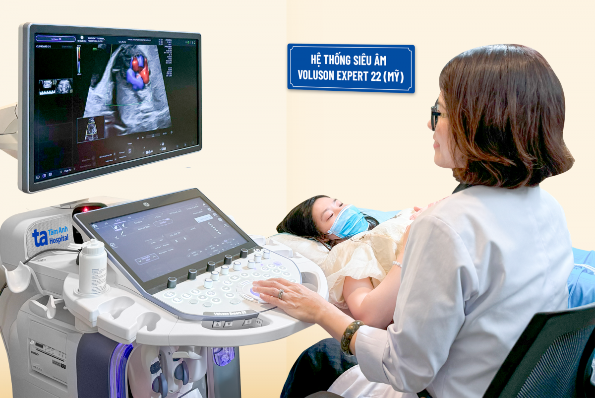Máy siêu âm tầm soát dị tật thai nhi hiện đại hàng đầu thế giới, tích hợp trí tuệ nhân tạo (AI) Voluson Expert 22 của GE Healthcare (Mỹ) với công nghệ hình ảnh siêu âm hiệu ứng MRI &amp; HD Live, HD Flow Doppler són