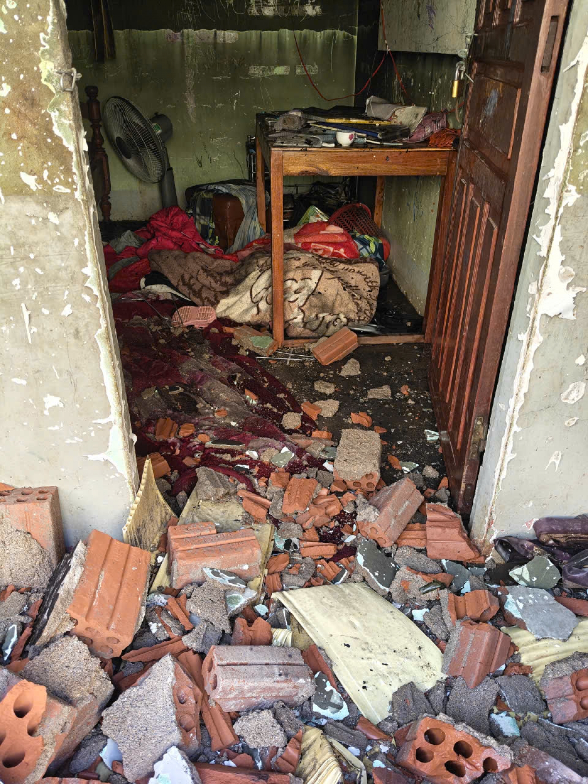 Một góc hiện trường vụ cháy.