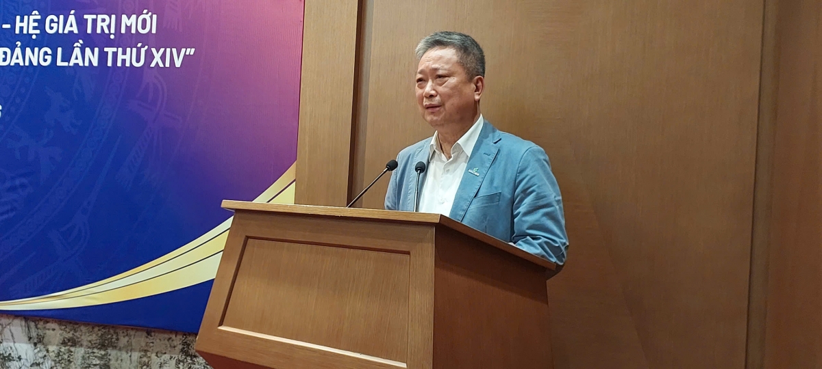 Ông Hồ Anh Tuấn – Chủ tịch Hiệp hội phát triển Văn hóa Doanh nghiệp Việt Nam phát biểu tại Họp báo