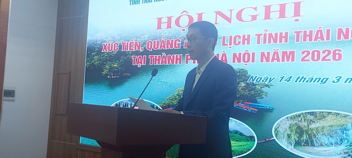 Ông Nguyễn Chu Thu – Phó Giám đốc Sở Văn hóa Thể thao và Du lịch tỉnh Thái Nguyên phát biểu khai mạc hội nghị