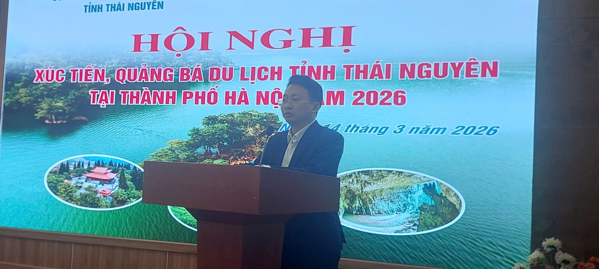 Ông Trần Trung Hiếu - Phó Giám đốc Sở Du lịch Hà Nội phát biểu tại Hội nghị