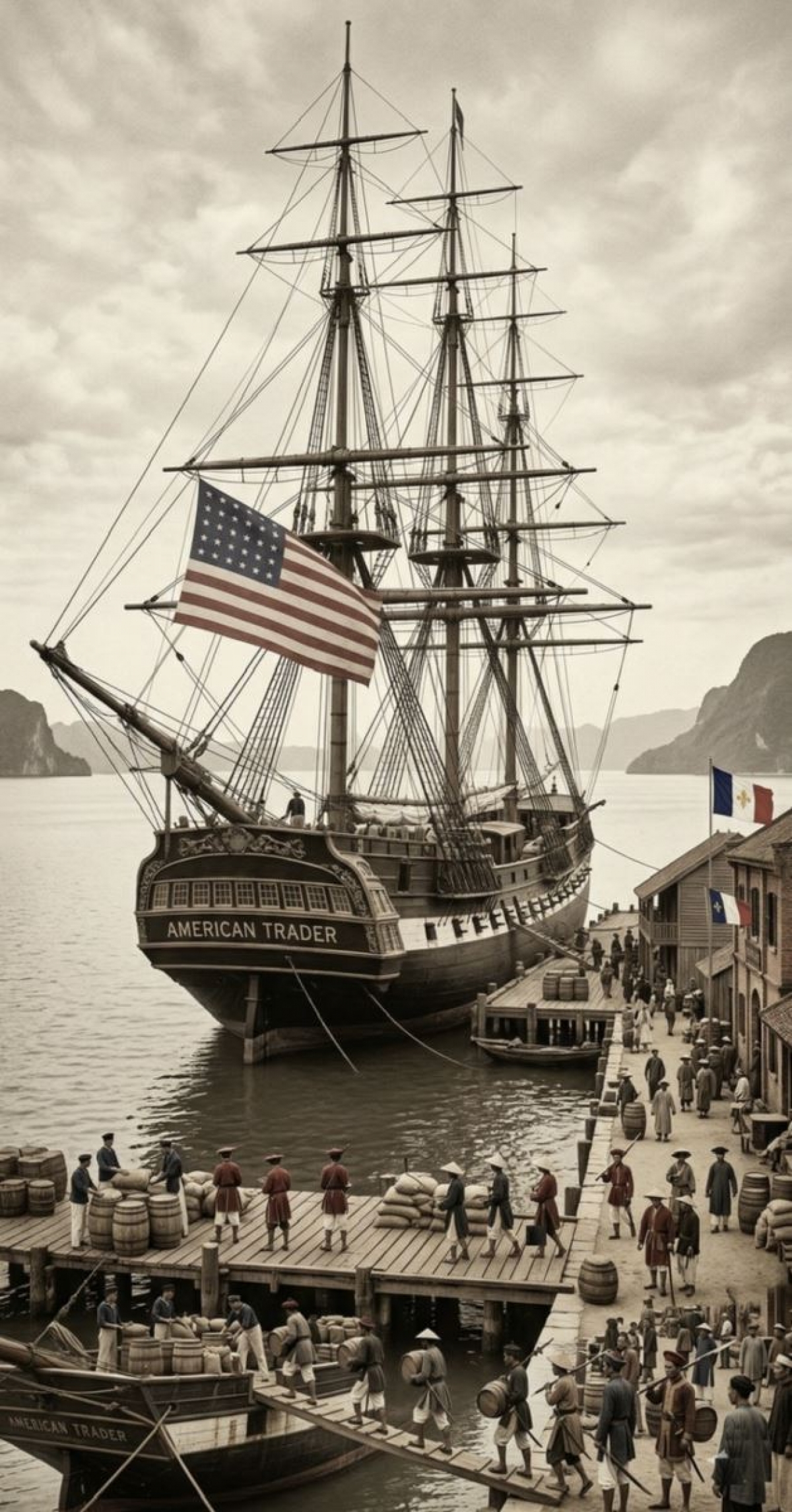 Tàu Mỹ bốc diêm tiêu từ Hà Tiên mang về Pháp