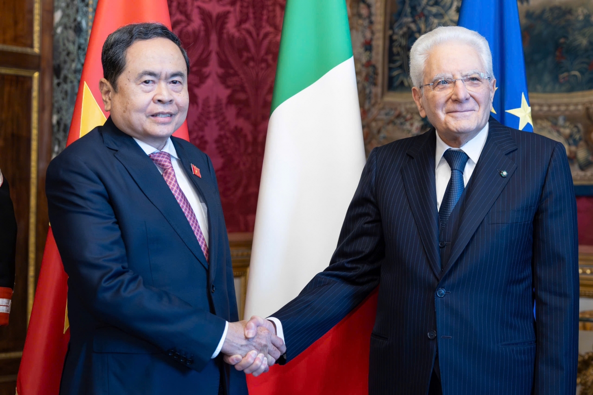 Chủ tịch Quốc hội Trần Thanh Mẫn hội kiến Tổng thống Italia Sergio Mattarella