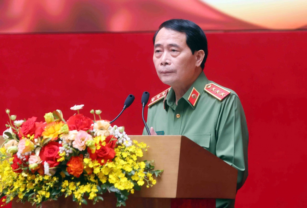 Thứ trưởng Bộ Công an Lê Quốc Hùng phát biểu tại lễ khai mạc