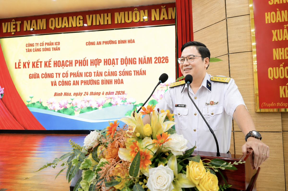Thượng tá Trần Trí Dũng, Giám đốc Công ty CP ICD Tan Cảng Sóng Thần phát biểu