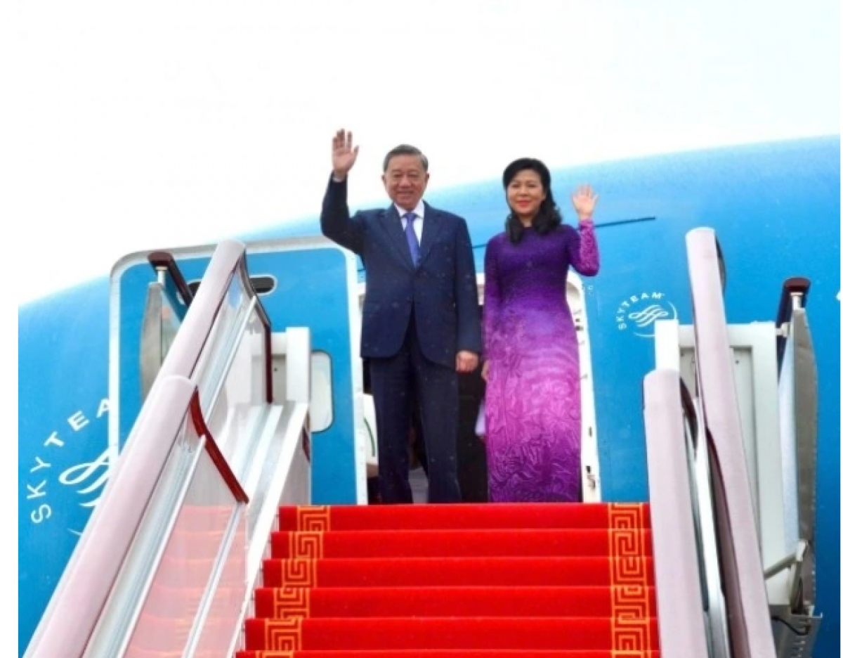 Tổng Bí thư, Chủ tịch nước Tô Lâm và Phu nhân trong chuyến thăm Trung Quốc vào tháng 8/2024.