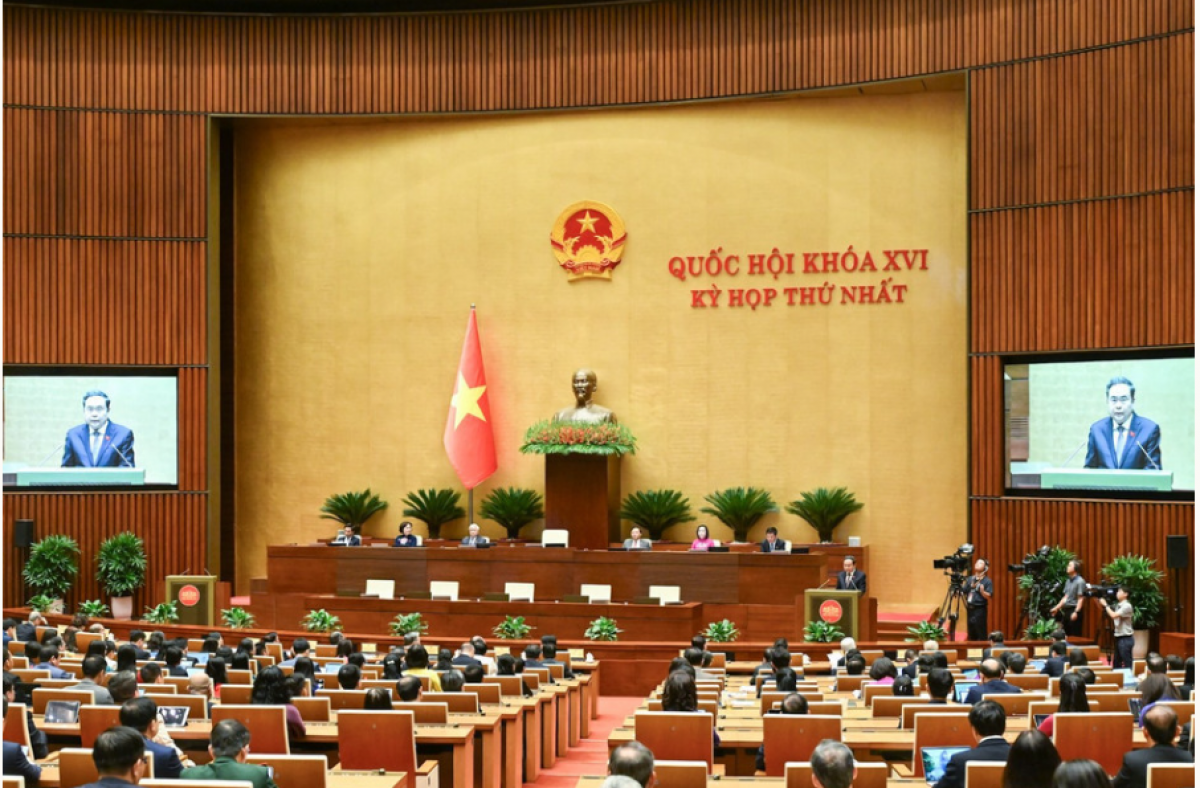 Quang cảnh phiên bế mạc Kỳ họp thứ nhất, Quốc hội khóa XVI.