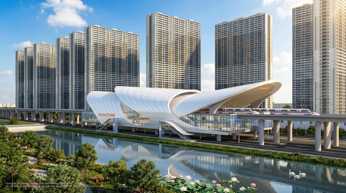 Phối cảnh ga Cổ Loa, đầu tuyến đường sắt cao tốc Hà Nội - Quảng Ninh.