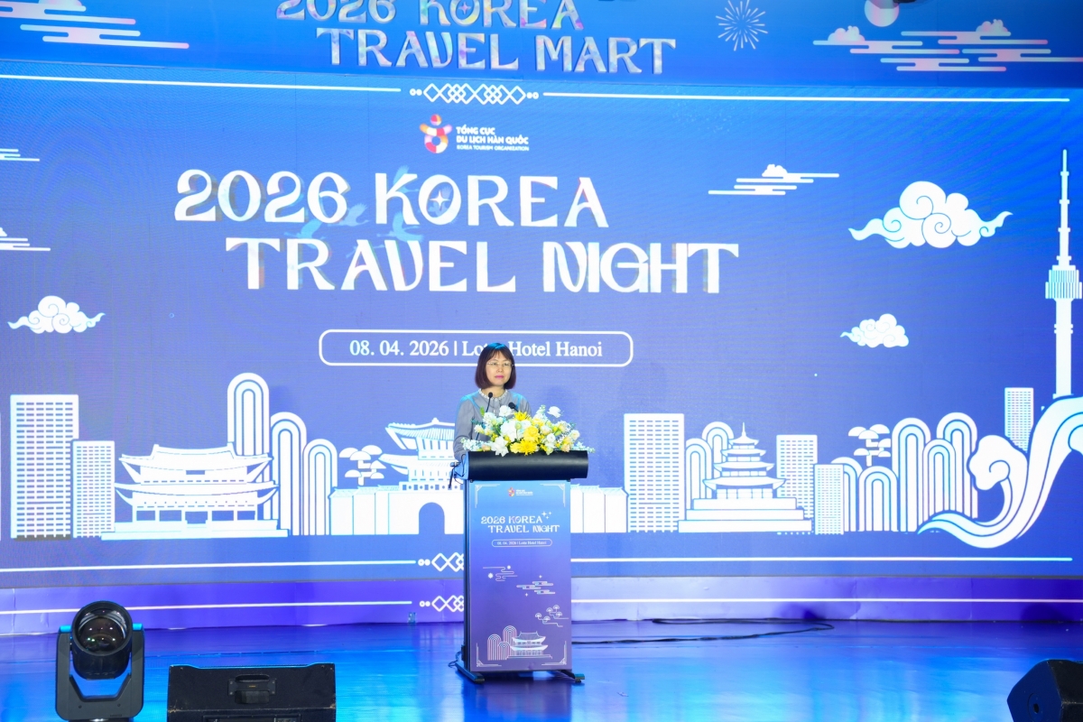 Bà Nguyễn Thị Hoa Mai – Phó Cục trưởng Cục Du lịch Quốc gia Việt Nam phát biểu trong chương trình