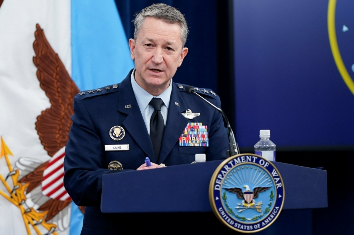 Tướng Dan Caine, Chủ tịch Hội đồng Tham mưu trưởng Liên quân Mỹ. Ảnh: Reuters