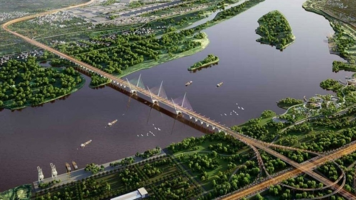 Cầu Tứ Liên là một trong những dự án cầu qua sông Hồng có quy mô, thiết kế hiện đại.