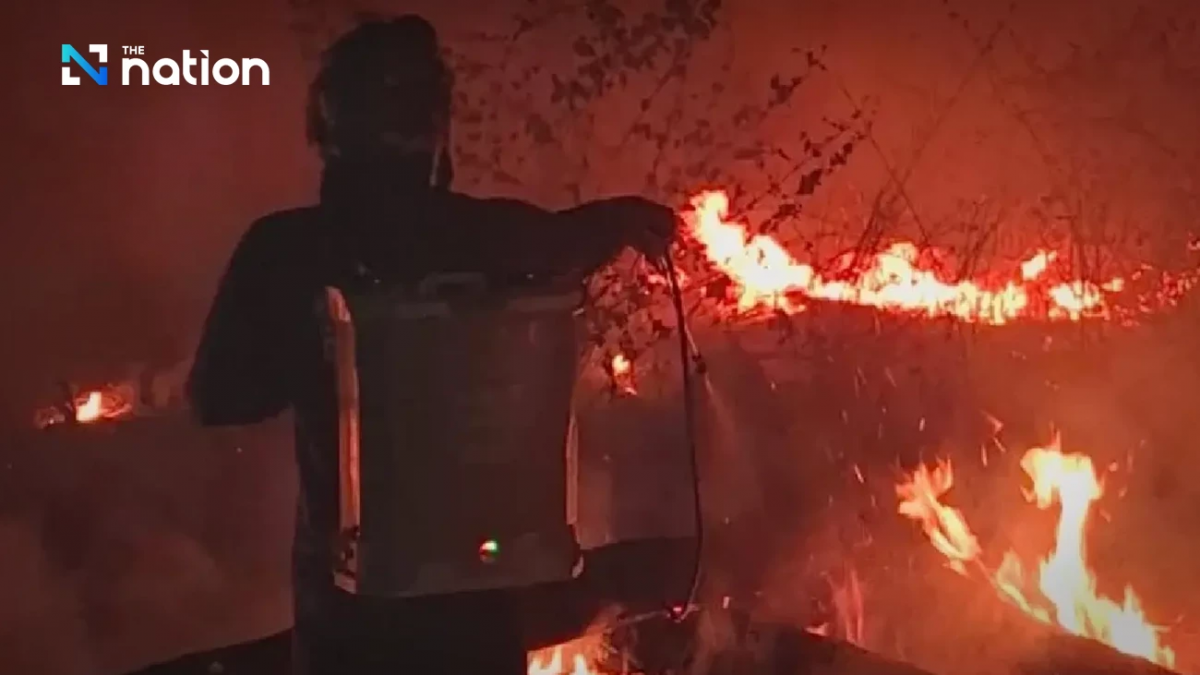 Cháy rừng ở miền Bắc Thái Lan. Ảnh: The Nation