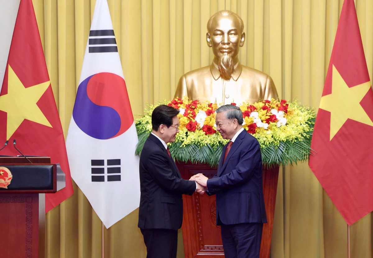 Tổng Bí thư, Chủ tịch nước Tô Lâm chủ trì lễ đón chính thức Tổng thống Hàn Quốc Lee Jae Myung