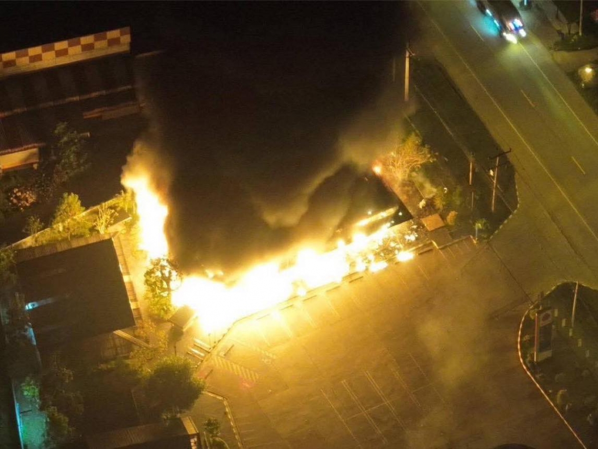 Hiện trường một vụ đốt phá, đánh bom tại miền Nam Thái Lan vào tháng 1.2026 - Nguồn Quân đội Thái Lan