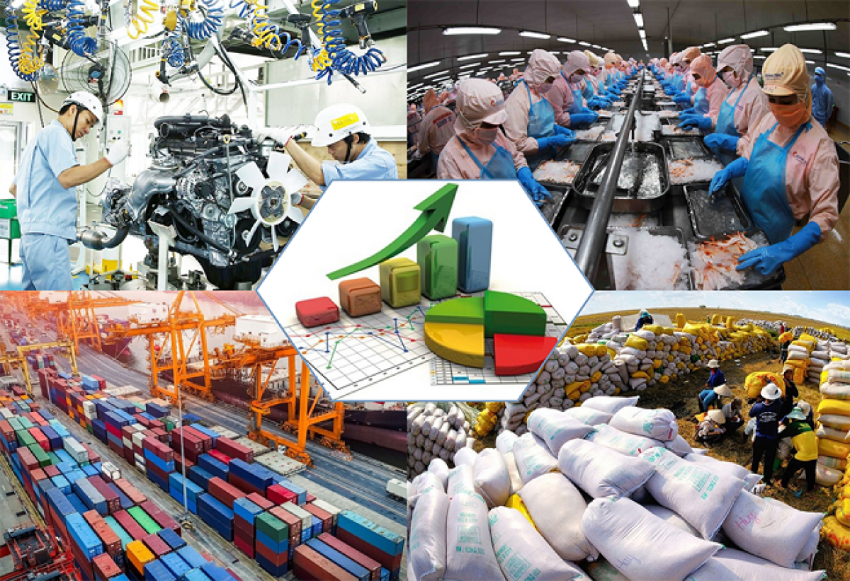 Xác lập mô hình tăng trưởng mới, cơ cấu lại nền kinh tế, đẩy mạnh công nghiệp hoá, hiện đại hoá, lấy khoa học, công nghệ, đổi mới sáng tạo và chuyển đổi số làm động lực chính
 