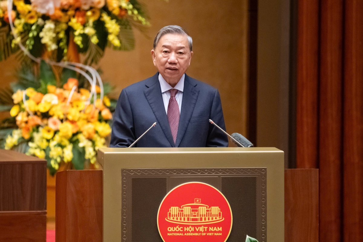 Tổng Bí thư Tô Lâm phát biểu chỉ đạo tại Hội nghị toàn quốc tổng kết công tác bầu cử