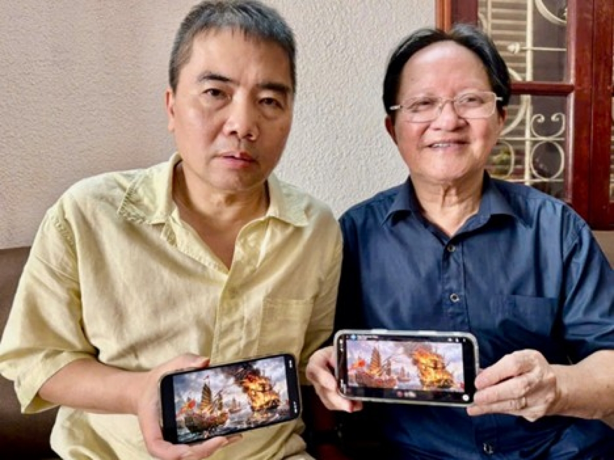 Thượng tướng viện sĩ AHLLVTND Nguyễn Huy Hiệu nguyên thứ trưởng bộ quốc phòng và kỹ sư Thanh tìm ra bằng chứng Tây Sơn bắn cháy soái hạm Medusa của Pháp