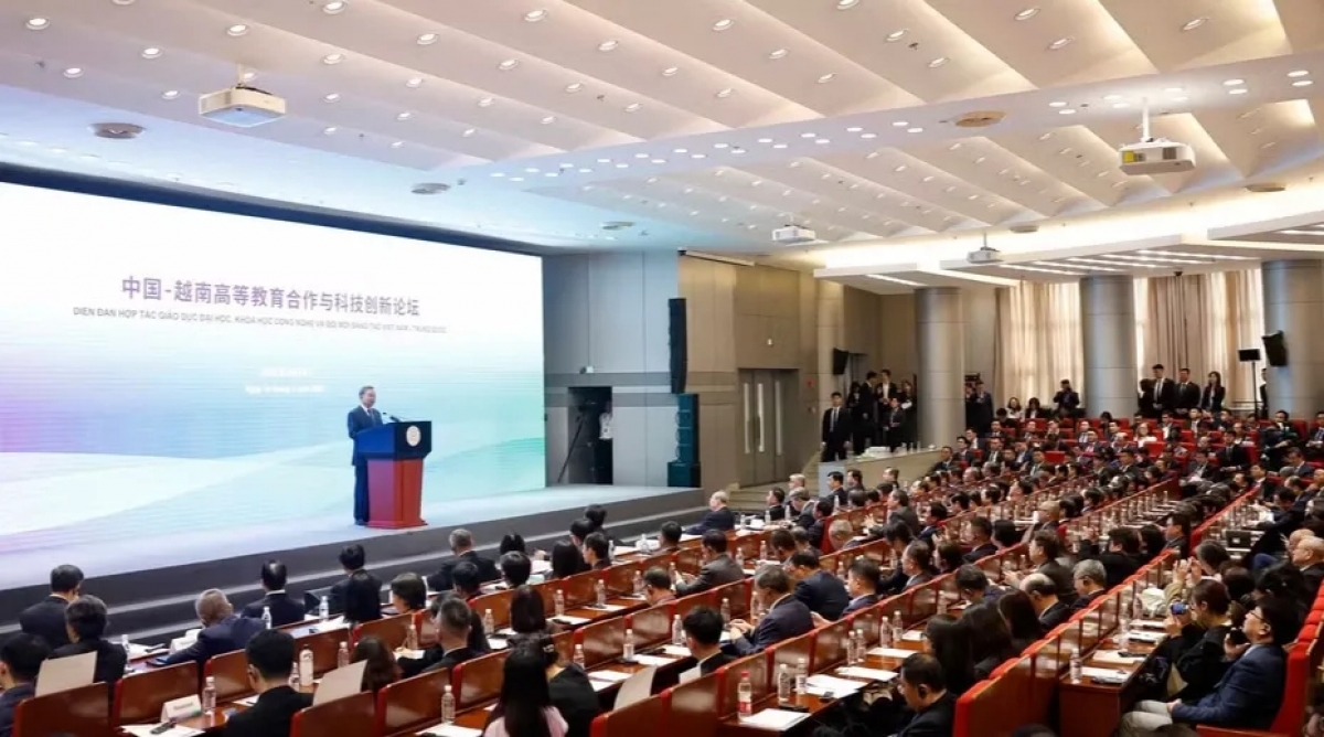 Tổng Bí thư, Chủ tịch nước Tô Lâm phát biểu chính sách tại Đại học Thanh Hoa. (Ảnh: TTXVN)