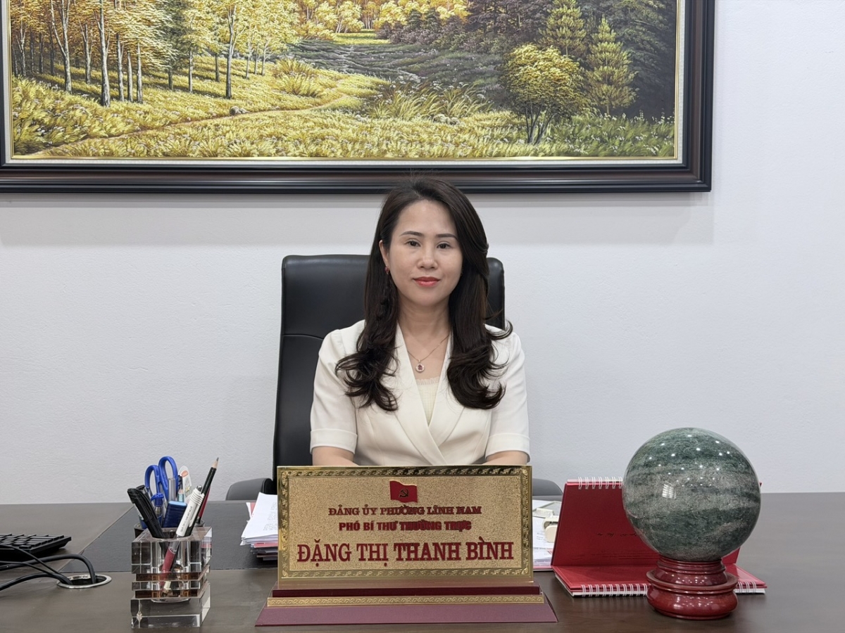 Bà Đặng Thị Thanh Bình, Phó Bí thư thường trực Đảng ủy phường Lĩnh Nam, Thành phố Hà Nội