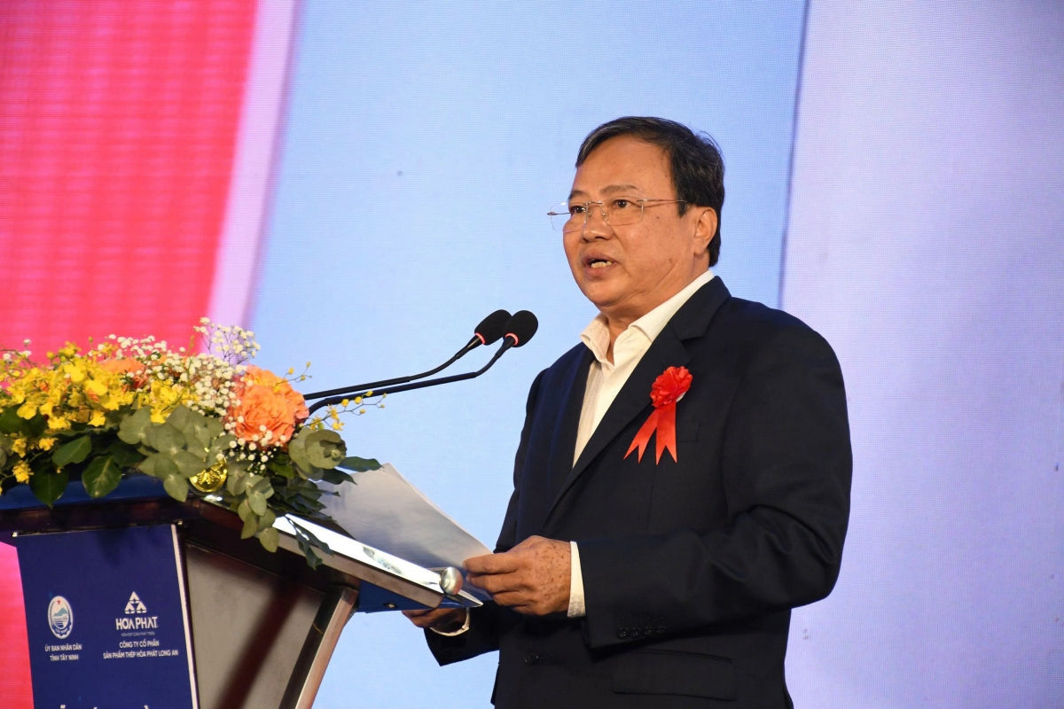 Ông Lê Văn Hẳn, Chủ tịch UBND tỉnh Tây Ninh phát biểu tại buổi lễ